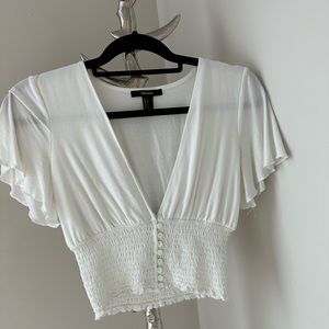 forever21 white crop top